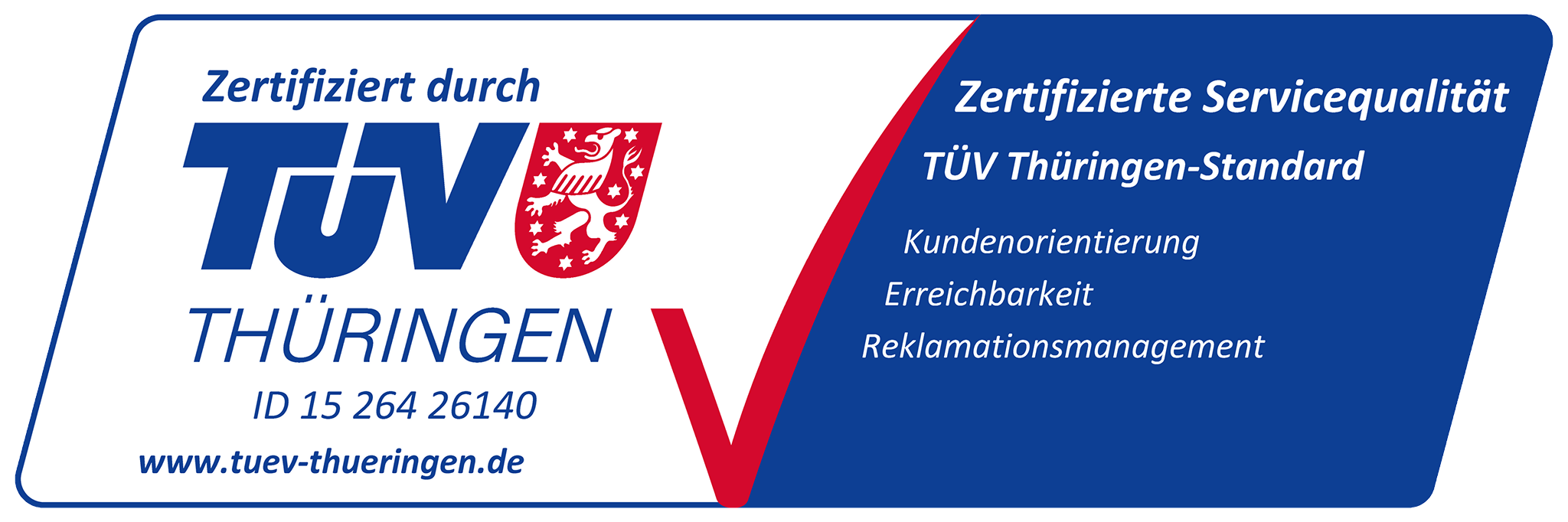 Zertifizierte Servicequalität TÜV Thüringen
